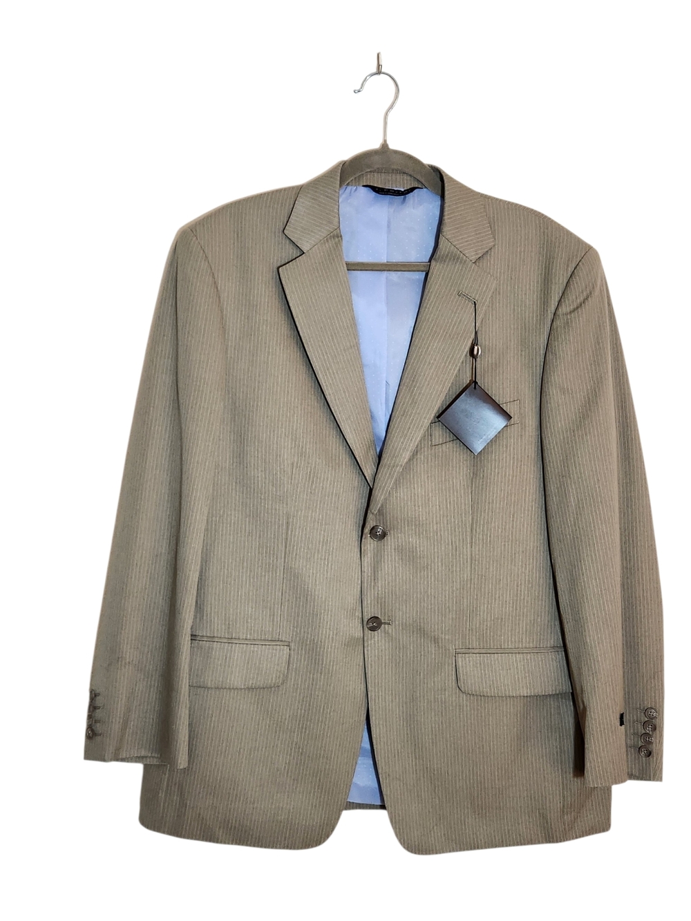 J. Ferrar Light Khaki Stripe Blazer Size 42R NWT